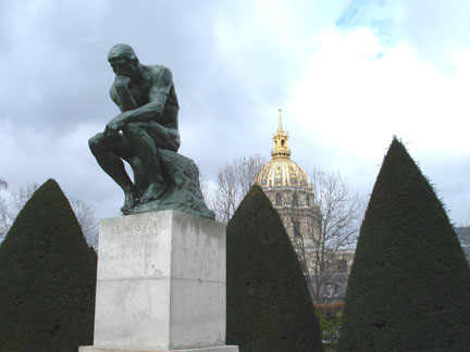 Picture of Rodin's thinker at the Rodin Museum in Paris France