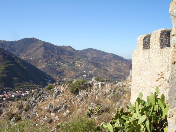 View from La Rocca to Parco Madonie near Cefalu Sicily
