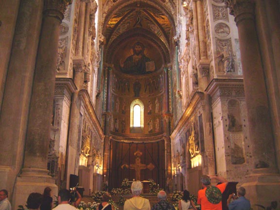 Inside the Duomo in Cefalu Sicily