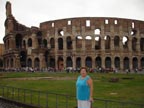 Mom outside the Colosseum